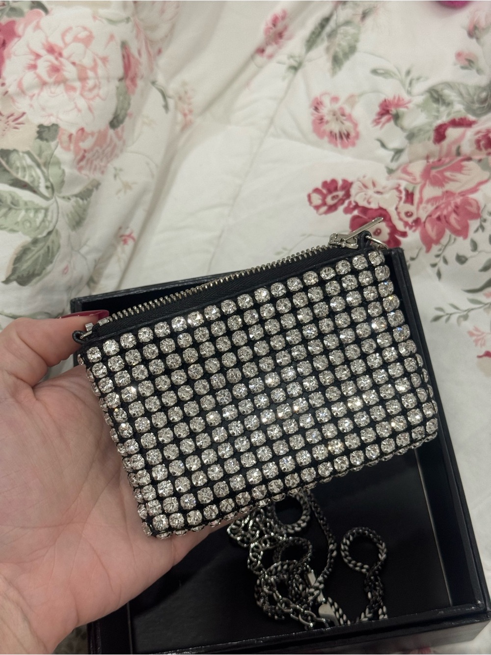 Alexander Wang Black Crystal-Embellished Mini Crossbody Pouch